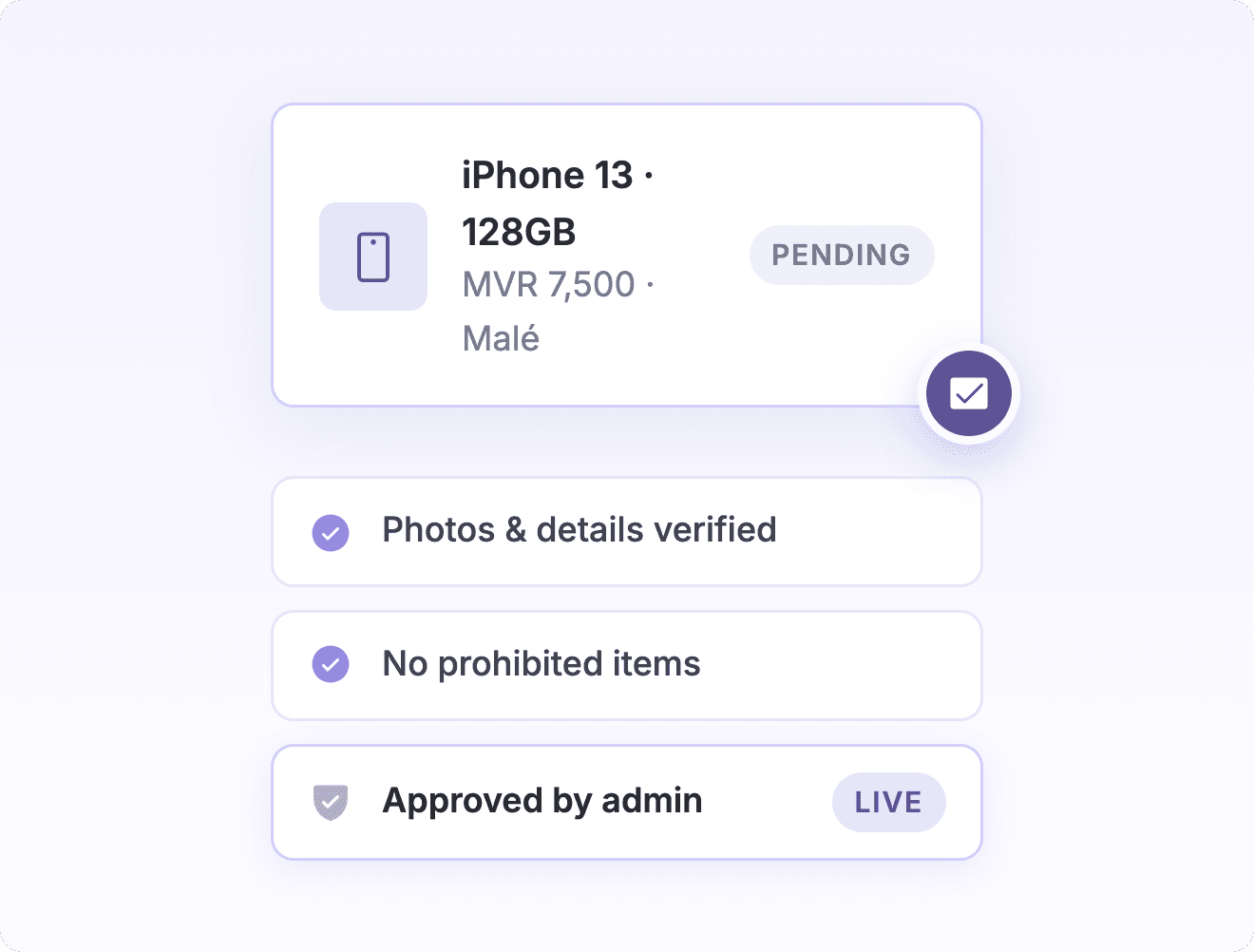 Admin approved Listings